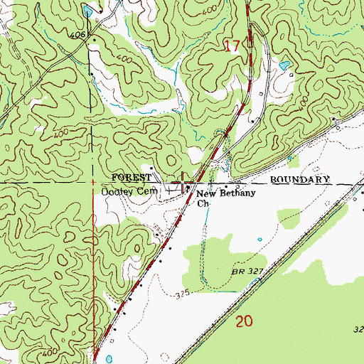 Topographic Map of New Bethany Church, MO