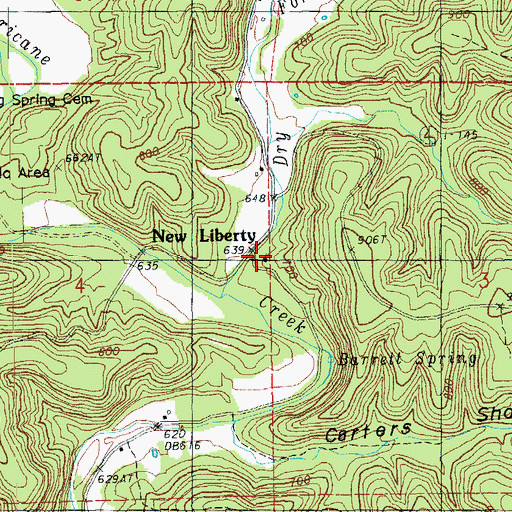 Topographic Map of New Liberty, MO