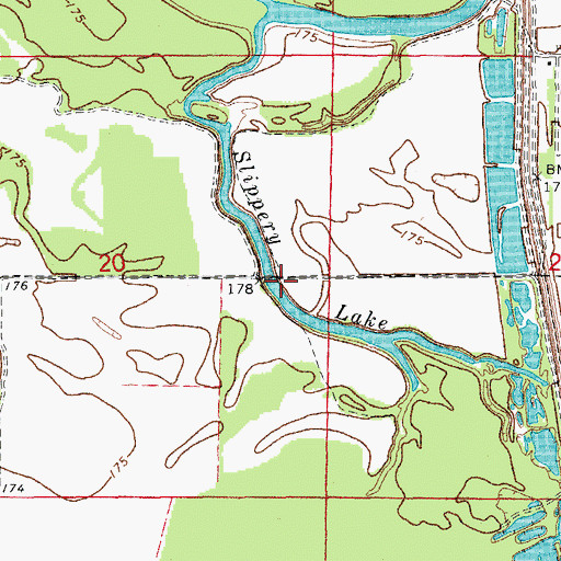 Topographic Map of Slippery Lake, AR