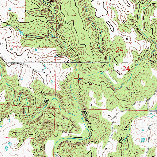 Topographic Map of Nichols Creek, MO