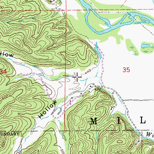 Topographic Map of Nipper Hollow, MO