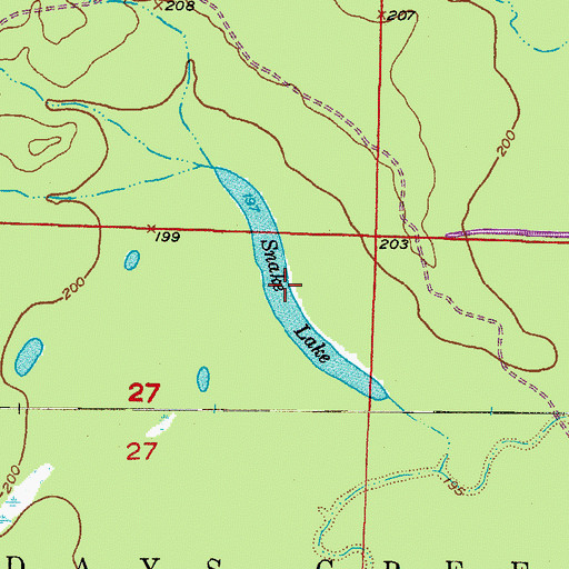 Topographic Map of Snake Lake, AR