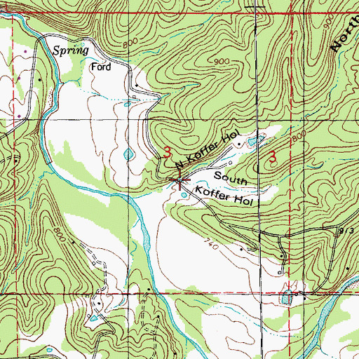 Topographic Map of North Koffer Hollow, MO