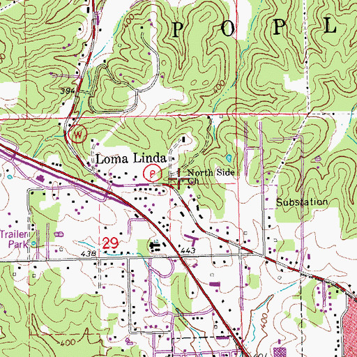 Topographic Map of North Side Church, MO