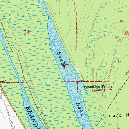 Topographic Map of South Lake, AR