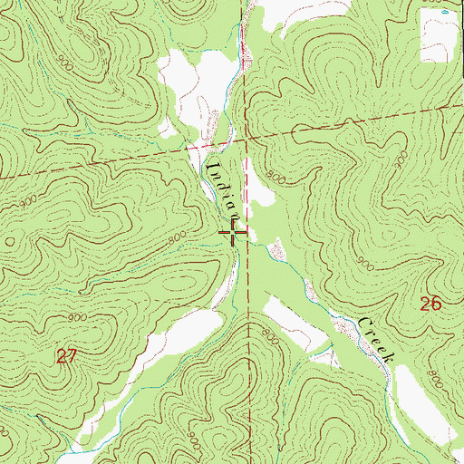 Topographic Map of Northcut Branch, MO
