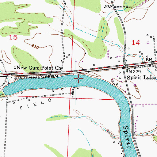 Topographic Map of Spirit Lake, AR