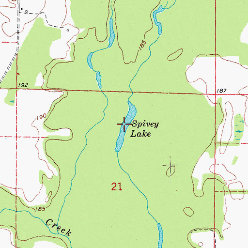 Topographic Map of Spivey Lake, AR