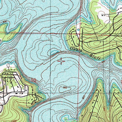 Topographic Map of Oasis (historical), MO