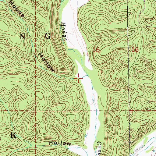 Topographic Map of Old House Hollow, MO