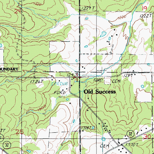 Topographic Map of Old Success, MO