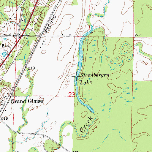 Topographic Map of Steenbergen Lake, AR