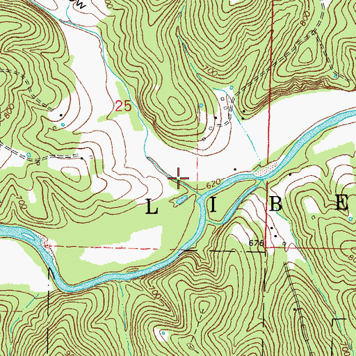 Topographic Map of Opossum Hollow, MO