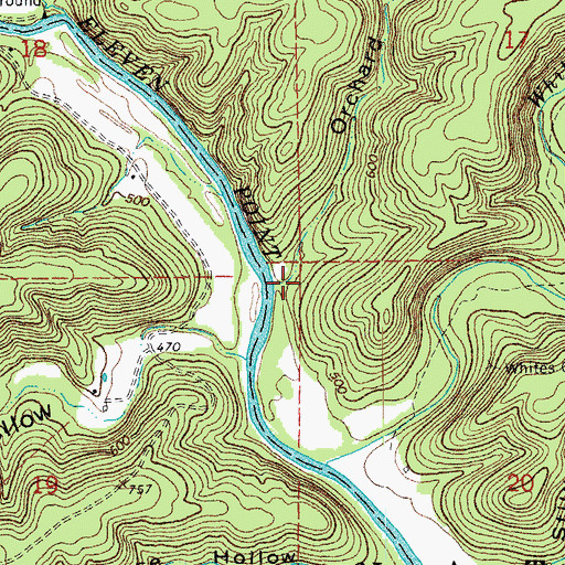 Topographic Map of Orchard Hollow, MO