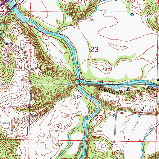 Topographic Map of Osage Fork Gasconade River, MO