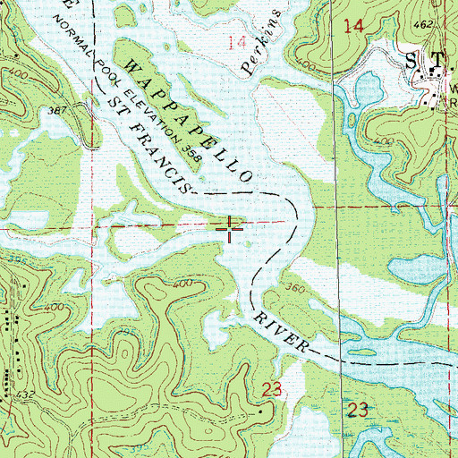 Topographic Map of Otter Creek, MO