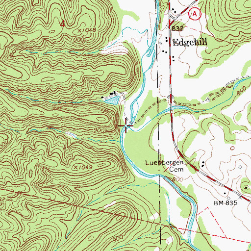 Topographic Map of Ottery Creek, MO