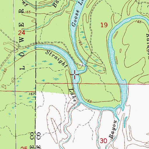 Topographic Map of Straight Lake, AR