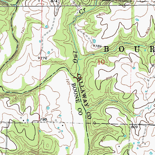 Topographic Map of Owl Creek, MO