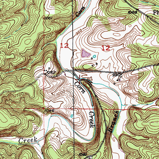 Topographic Map of Paddy Branch, MO