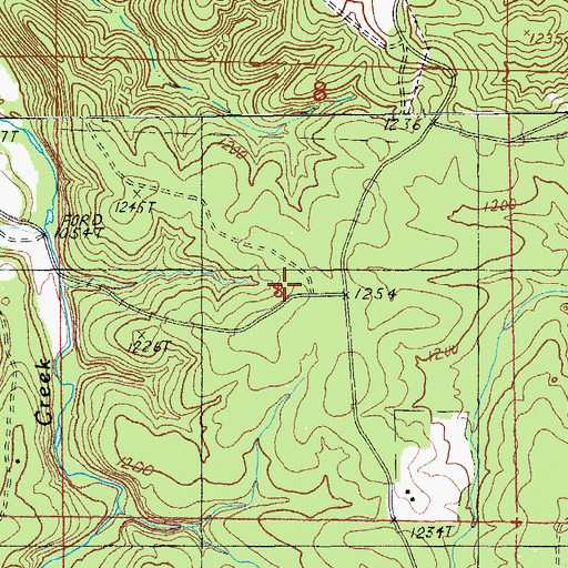 Topographic Map of Paddy School (historical), MO