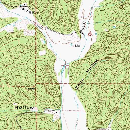Topographic Map of Pankey Branch, MO