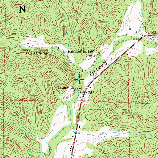 Topographic Map of Panther Branch, MO