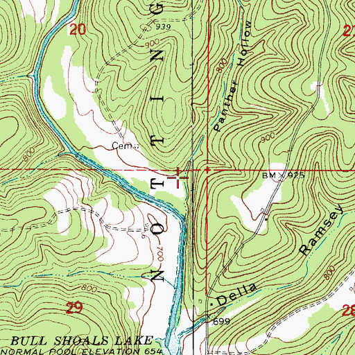 Topographic Map of Panther Hollow, MO