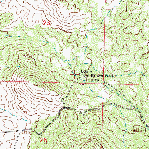Topographic Map of Lower Tom Brown Well, AZ
