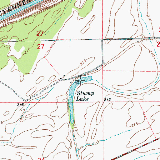 Topographic Map of Stump Lake, AR