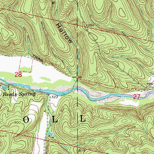 Topographic Map of Parks Hollow, MO