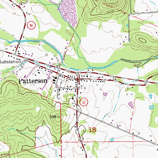Topographic Map of Patterson, MO