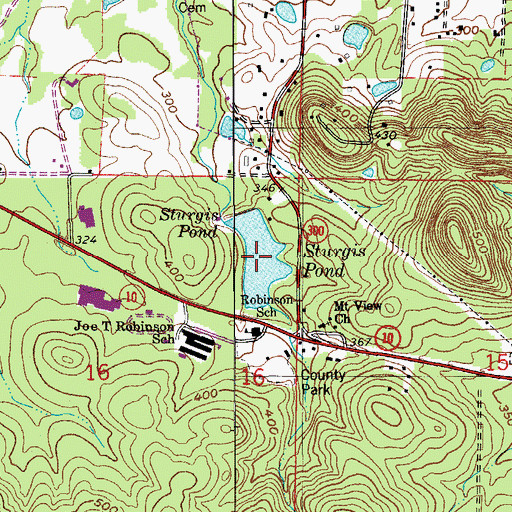 Topographic Map of Sturgis Pond, AR