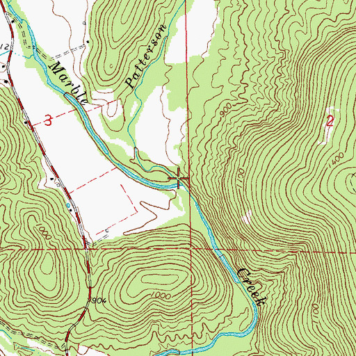 Topographic Map of Patterson Creek, MO
