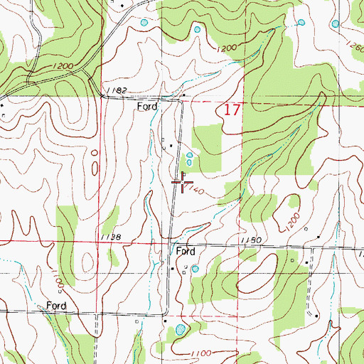 Topographic Map of Patterson School, MO