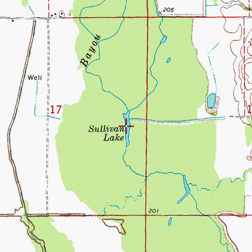 Topographic Map of Sullivan Lake, AR