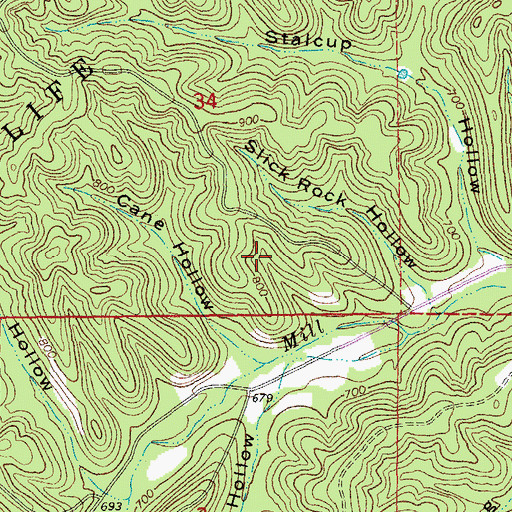 Topographic Map of Peck Ranch State Wildlife Management Area, MO