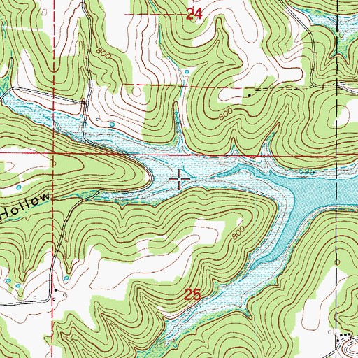 Topographic Map of Pelham Hollow, MO