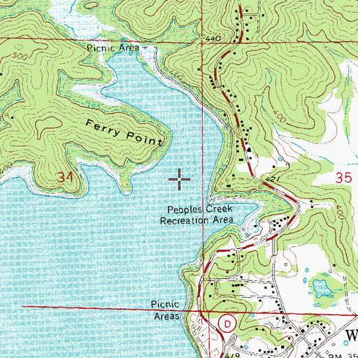 Topographic Map of Peoples Hollow, MO