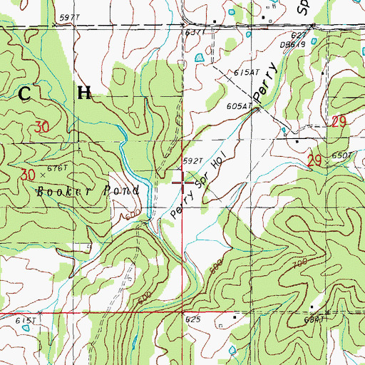 Topographic Map of Perry Spring Hollow, MO