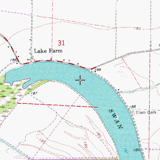 Topographic Map of Swan Lake, AR