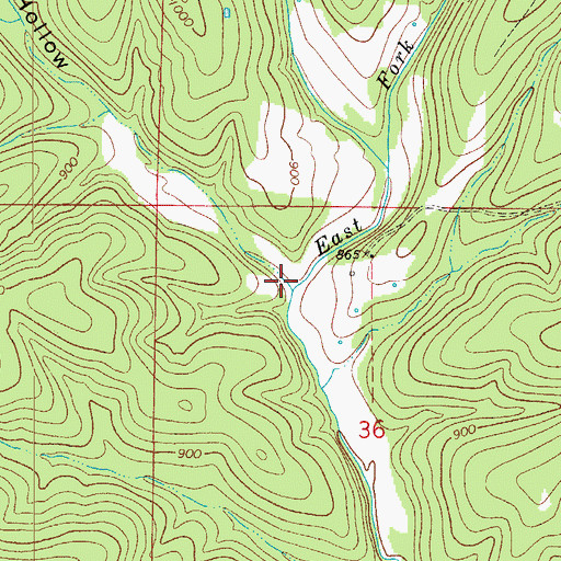 Topographic Map of Pet Hollow, MO