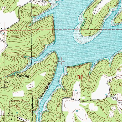 Topographic Map of Peter Cave Hollow, MO