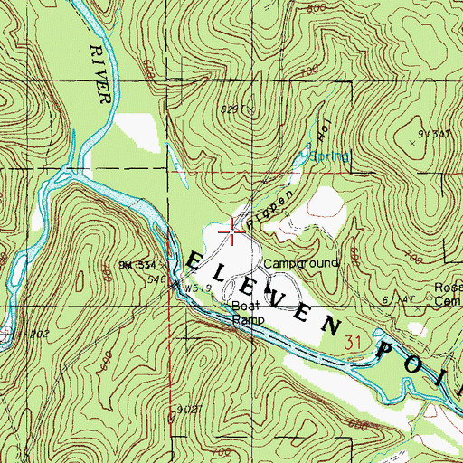 Topographic Map of Pigpen Hollow, MO