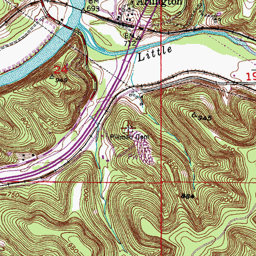 Topographic Map of Harrison-Pillman Cemetery, MO