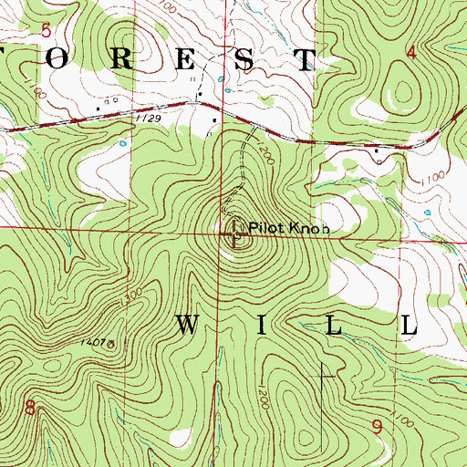 Topographic Map of Pilot Knob, MO