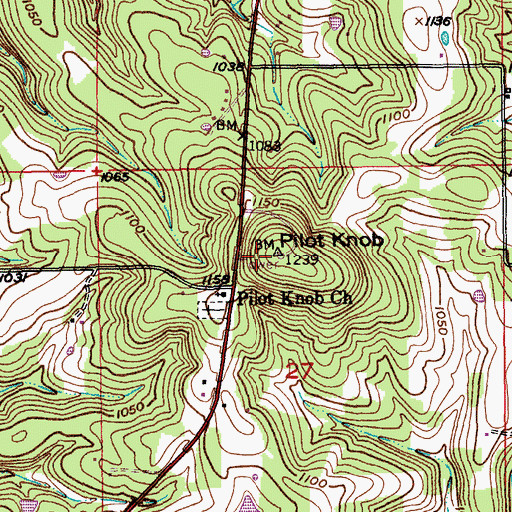 Topographic Map of Pilot Knob, MO
