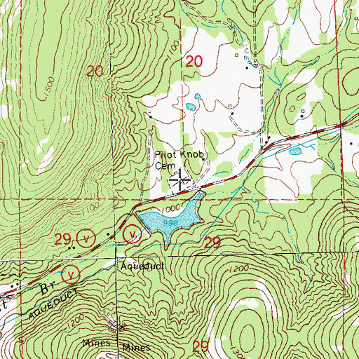 Topographic Map of Pilot Knob Cemetery, MO