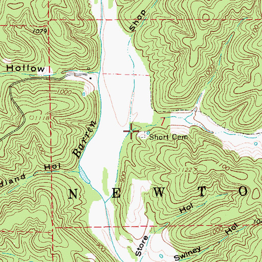 Topographic Map of Pine Hollow, MO