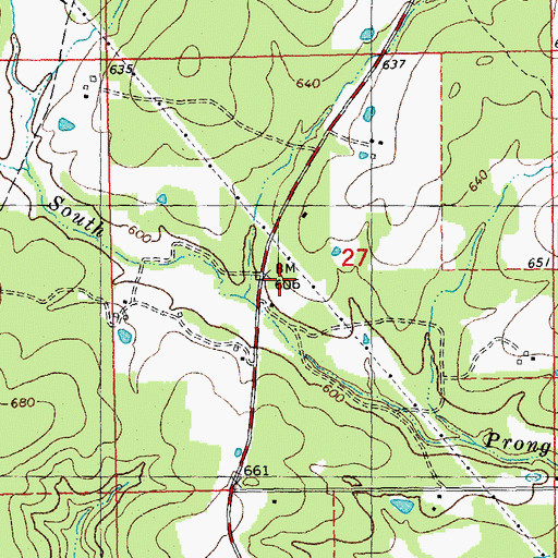 Topographic Map of Pine Valley School (historical), MO
